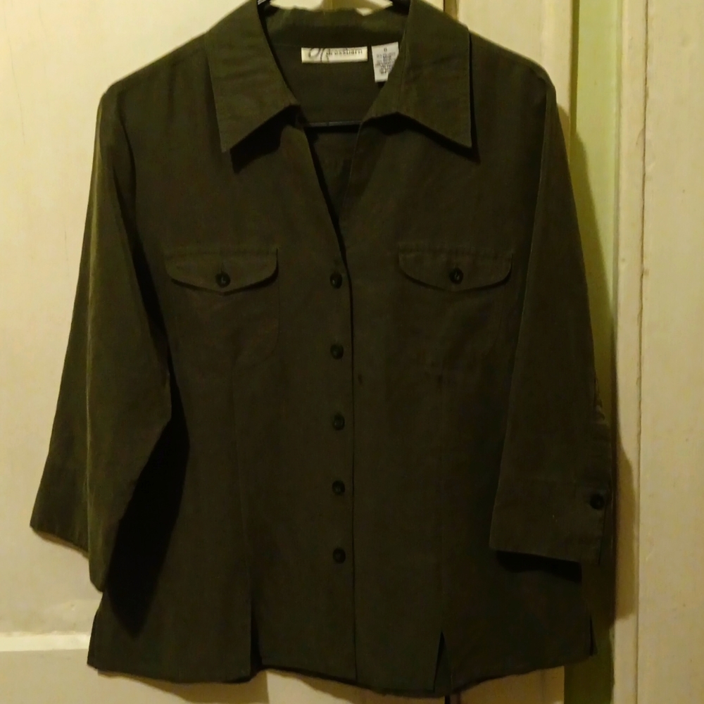 Very nice Army green women's blouse Sz M